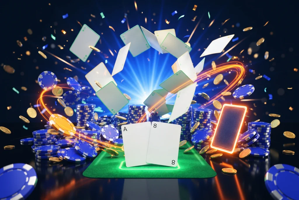 6 blackjack mesa cartas fichas